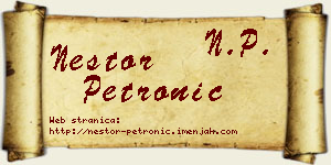 Nestor Petronić vizit kartica